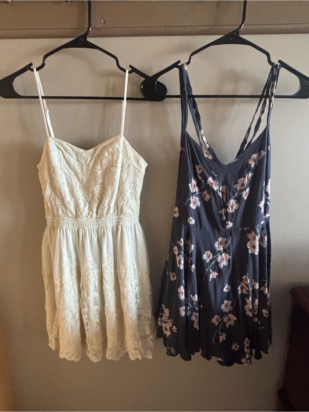 Urban Outfitters Cream Lace Mini Dress Set of Two